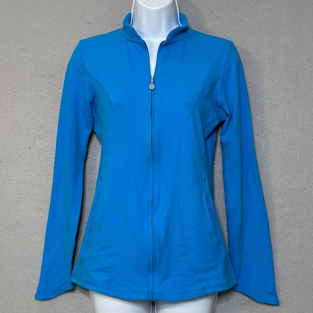Beyond Yoga Original Jacket Womens Size Small Blue Full Zip Long Sleeve